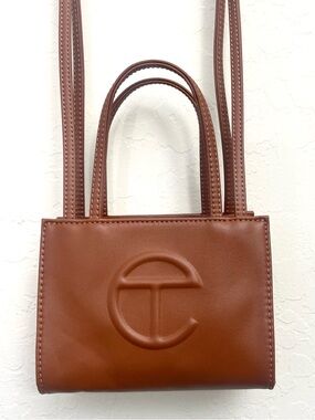 TELFAR Brown Mini Small Vegan Shopper Crossbody Bag
